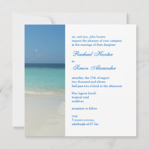 Schöne Hochzeit am Strand Einladung