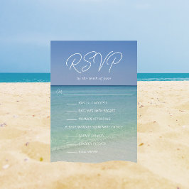 Schöne Hochzeit am Strand mit Wahlmöglichkeiten RSVP Karte