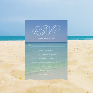 Schöne Hochzeit am Strand mit Wahlmöglichkeiten RSVP Karte