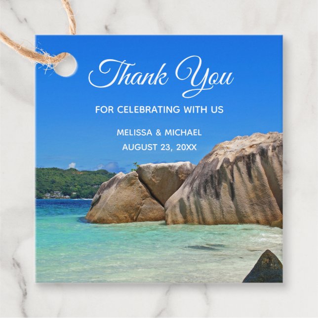 Schöne Hochzeit am Tropischen Meer Geschenkanhänger (Vorderseite)