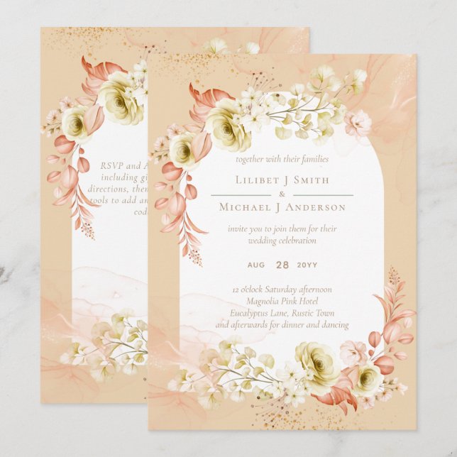 Schöne Hochzeit der Terracotta Floral (Vorne/Hinten)