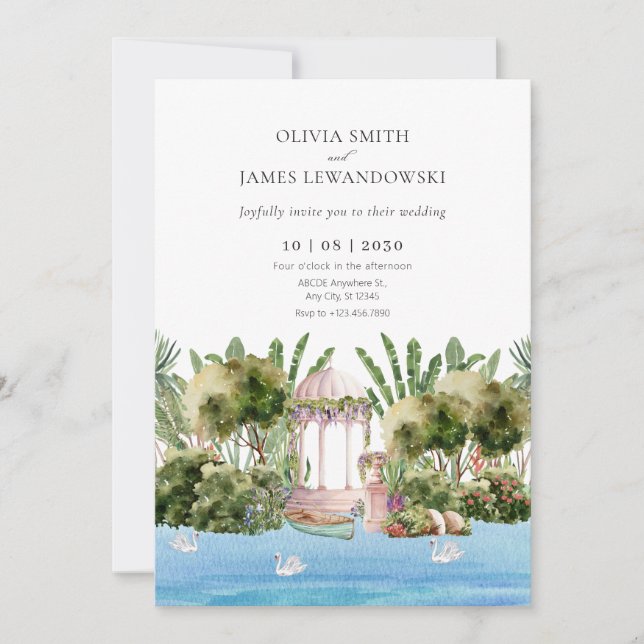 Schöne Hochzeit des Dschungels Einladung (Vorderseite)
