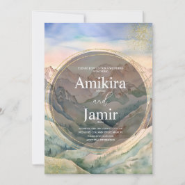 Schöne Hochzeit des Glitzer Watercolor Einladung