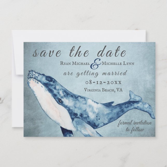 Schöne Hochzeit des Whale Beach Save The Date (Vorderseite)