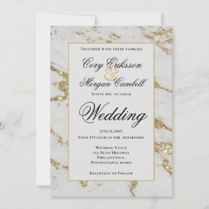 Schöne Hochzeit in Weiß und Gold Ankündigung