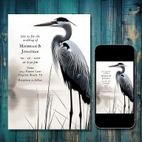 Schöne Hochzeit von Great Blue Heron Coastal Bird