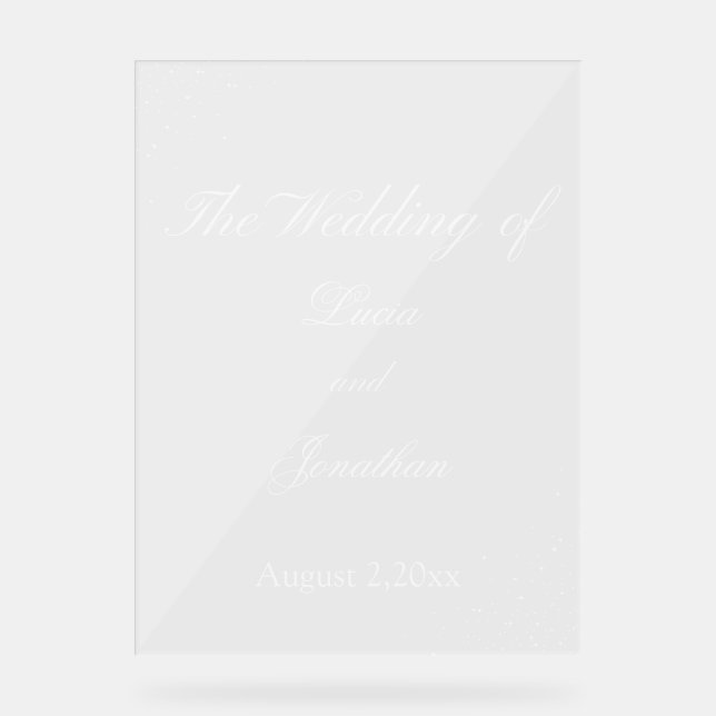 Schöne HochzeitAkryllisches Zeichen Acrylschild (Vorderseite)