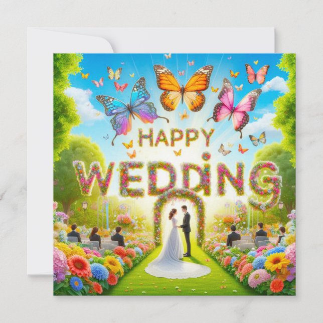 Schöne Hochzeitkarten Karte (Vorderseite)