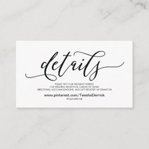 Schöne Hochzeits-Website führt Begleitkarte