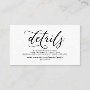 Schöne Hochzeits-Website führt Begleitkarte