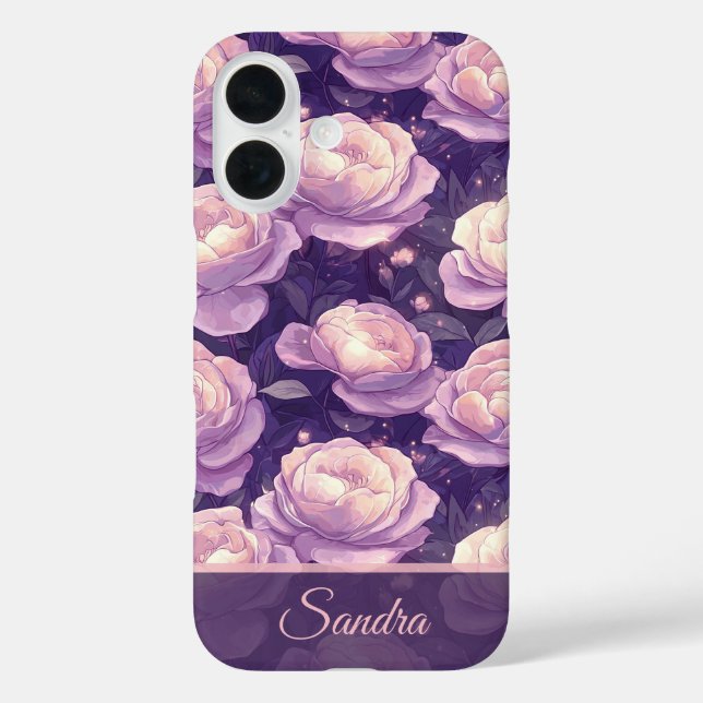 Schöne Hochzeitsgeschenk-Rosenblumen-Name Case-Mate iPhone Hülle (Rückseite)