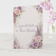 Schöne Hochzeitskarte für Braut und Bräutigam