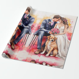 Schöne Hochzeitskuppel Wasserfarbe Geschenkpapier