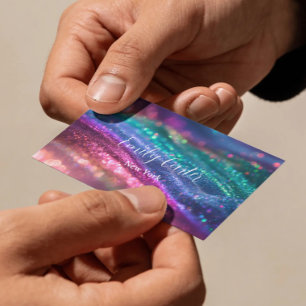 Schöne holografische Glitter Girly neonfarben Visitenkarte