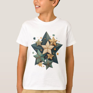 Schöne hölzerne Sterne – Rustikaler Dekorationsste T-Shirt