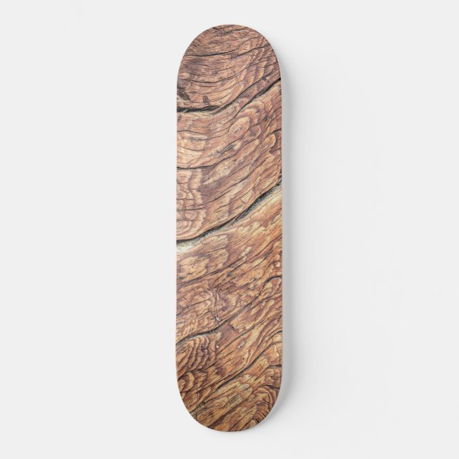Schöne Holzfotografie tiefe natürliche Risse Skateboard (Vorderseite)