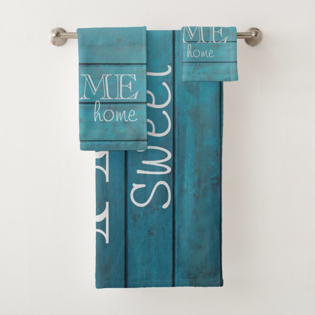Schöne Holztextur,Zuhause Sweet Zuhause Badhandtuch Set (Insitu)