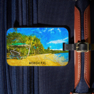 Schöne Honduras Ozean Blick Ölfarbe Gepäckanhänger