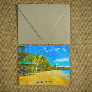 Schöne Honduras Ozean Blick Ölfarbe Postkarte