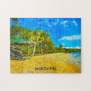 Schöne Honduras Ozean Blick Ölfarbe Puzzle