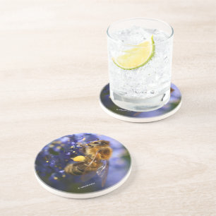 Schöne Honeybee auf der California Lilac Getränkeuntersetzer