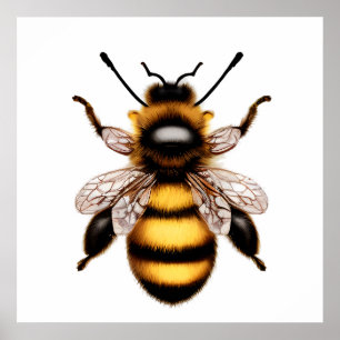 Schöne Honigbiene Natürliches Bienenporträt Poster