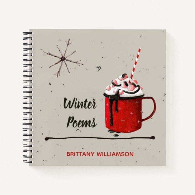 Schöne Hot Chocolate und Lebkuchen Notizbuch (Vorderseite)