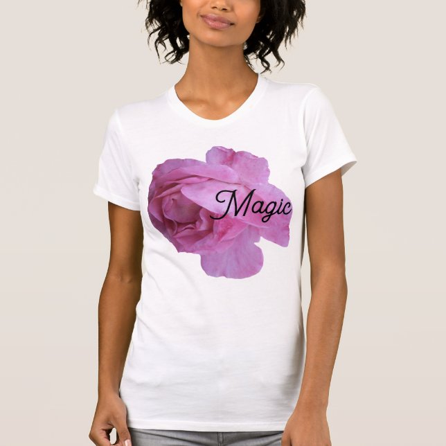 Schöne hübsche rosa Rosa Magie stilvoll elegant T-Shirt (Vorderseite)