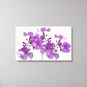 Schöne hübsche violette Blumen Moderne Blumenkunst Leinwanddruck