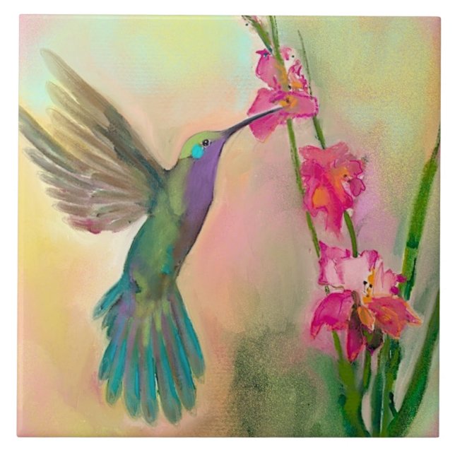 Schöne Hummingbird Keramik Küche Tile Fliese (Vorderseite)