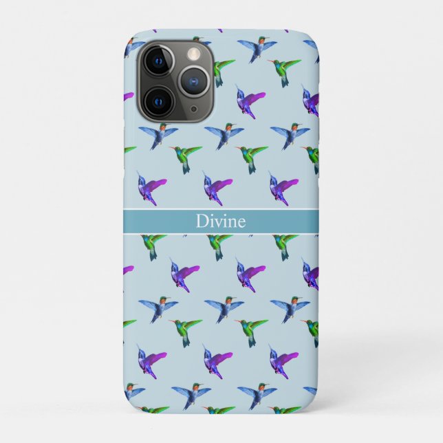 Schöne Hummingbirds auf Light Turquoise Blue Case-Mate iPhone Hülle (Rückseite)