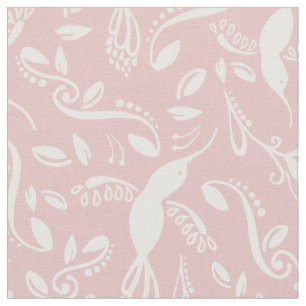 Schöne Hummingbirds Colibri Birds Pastell Pink Stoff