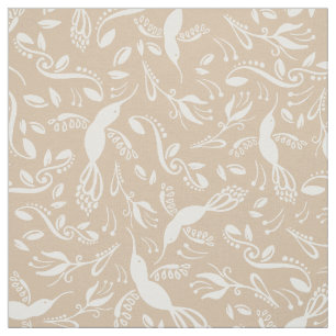 Schöne Hummingbirds Colibri Birnen Creme Beige Stoff