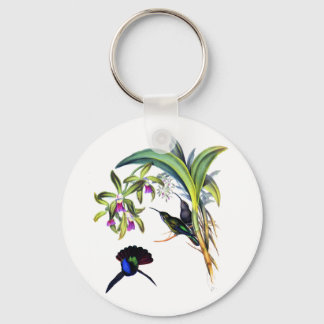 Schöne Hummingvögel und Lila Orchideen Schlüsselanhänger