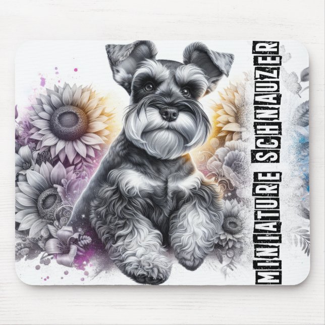 Schöne Hunderassen/Miniatur Schnauzer Hund Mousepad (Vorne)