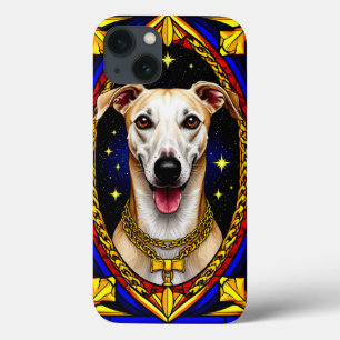 Schöne Hunderporträt in Buntglas-Kunstwerk Case-Mate iPhone Hülle