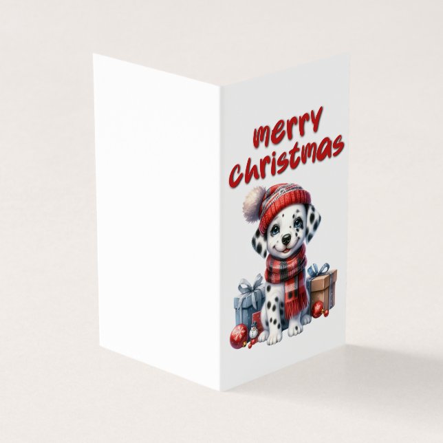 Schöne Hundeweihnachtskarte (Vorderseite)