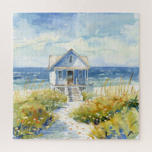 Schöne Hütte am Strand von Watercolor Puzzle
