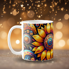 Schöne, hyperrealistische Sonnenblumen Kunst Kaffeetasse