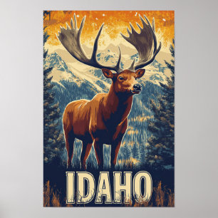 Schöne Idaho USA Vintage-Illustration Reise Poster