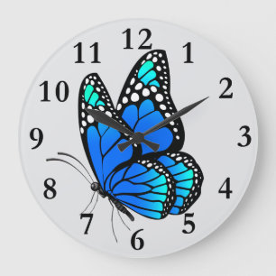 Schöne illustrierte Butterfly Große Wanduhr