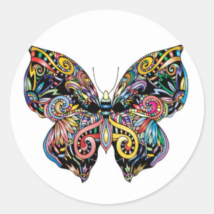 Schöne illustrierte Butterfly Runder Aufkleber