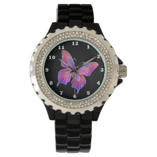 Schöne Imitat Buntglasschmetterling Kristall Armbanduhr