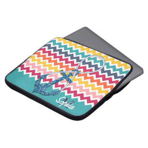 Schöne Imitate Glitzer nautischer Anker Unendlichk Laptopschutzhülle