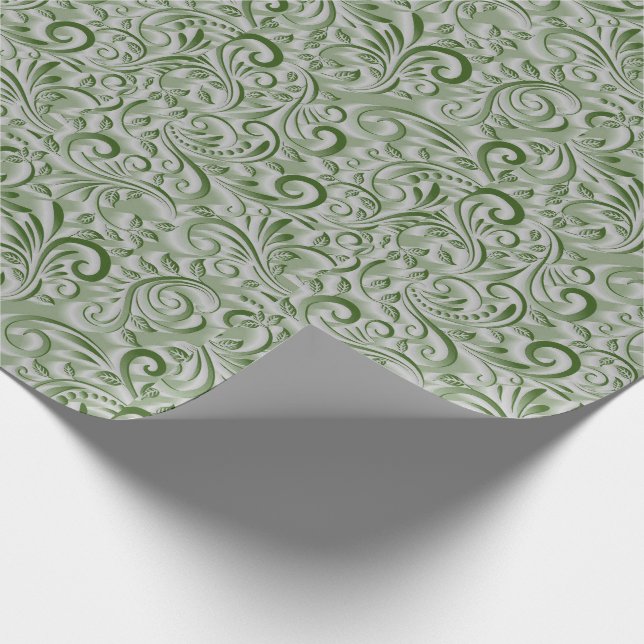 Schöne Imitate Texturiert Hunter Grün Weihnachten Geschenkpapier (Ecke)