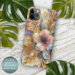 Schöne Imitats Iridescent Glass Floral Art Muster iPhone 11Pro Max Hülle<br><div class="desc">Snap Sie sich auf unserem iPhone Case mit gepolstertem Glas Floral Art und behalt Ihr Handy mit Stil. Die Farben Rosa, Aqua-Türkis, Blau, Violett, lila und Gold in Blume-Glitzer erinnern an eine Kombination aus Aquarellmalerei und einem echten Glasmuster. Dieser Fall ist dünn und leicht, aber er ist schwer genug, um...</div>