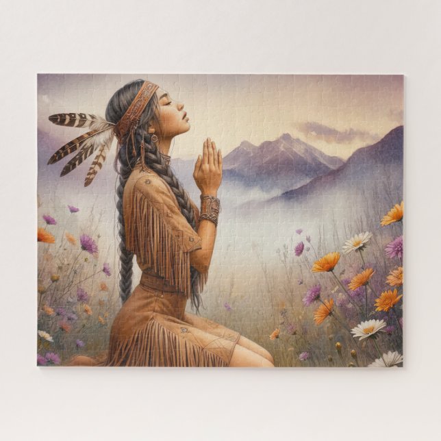 Schöne indianische Frau/Erbe Puzzle (Horizontal)