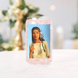 Schöne indigene Amerikanerin Dosenglas