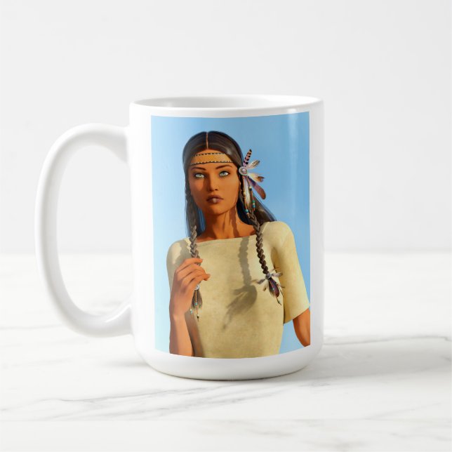 Schöne indigene Amerikanerin Kaffeetasse (Links)