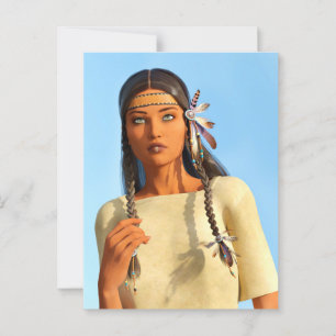 Schöne indigene Amerikanerin Postkarte